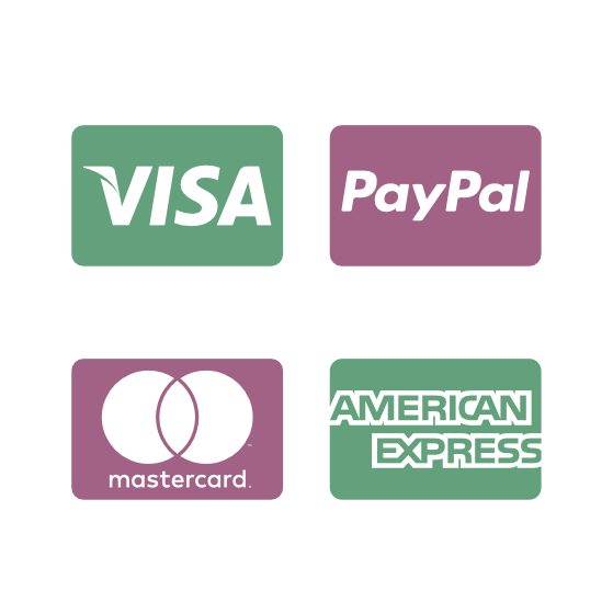 Online payment options - visa, paypal, mastercard, american express