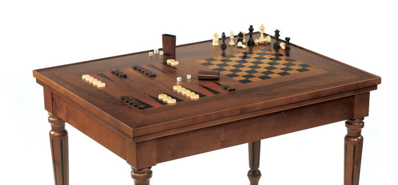 Dal Negro Rectangular Gaming Table - Chess/Draughts and Backgammon Boards