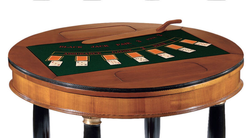 Dal Negro Large Round Gaming Table - Black Jack Layout