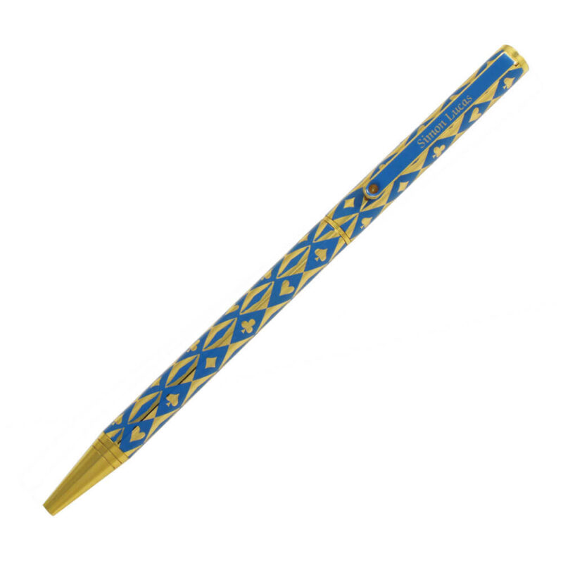 Gold plated bridge pen Harlequin Gold Plated Pen - Blue