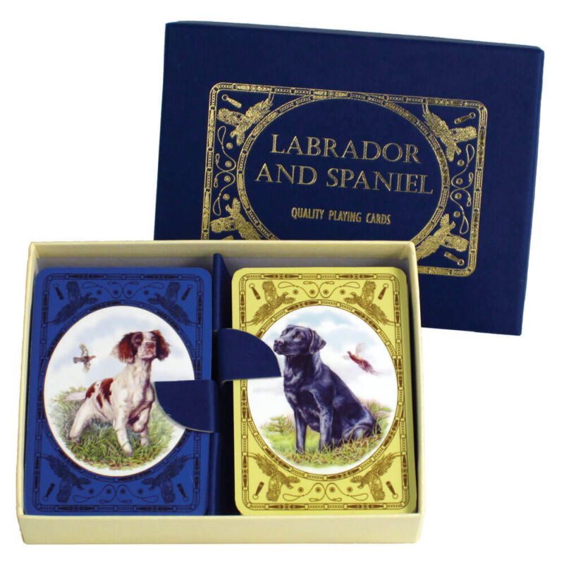 Labrador & Spaniel Bridge Playing Cards - Beautiful Foiled Lid