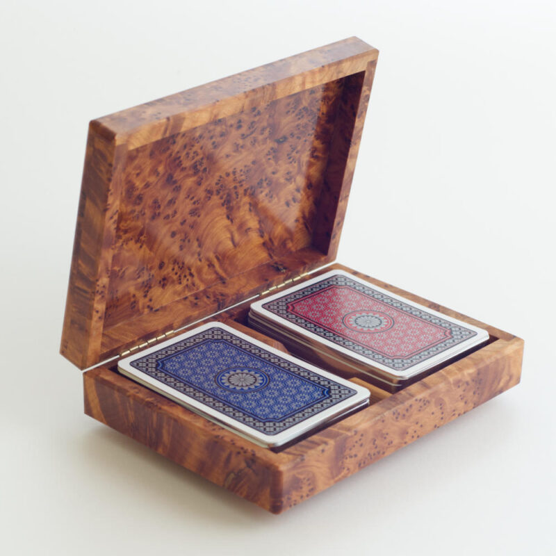 luxury thuya wood playing card storage box