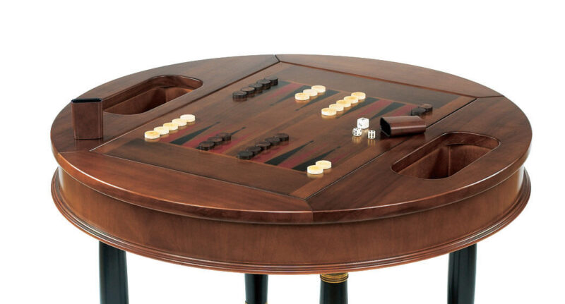 Dal Negro Round Gaming Table - Backgammon Board & Pieces