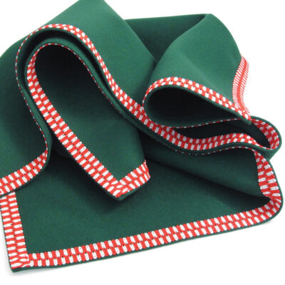 Baize Bridge Cloth – Red/White Braid