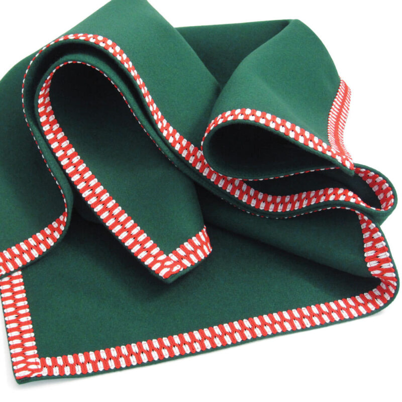 Baize Bridge Cloth with Red & White Braid