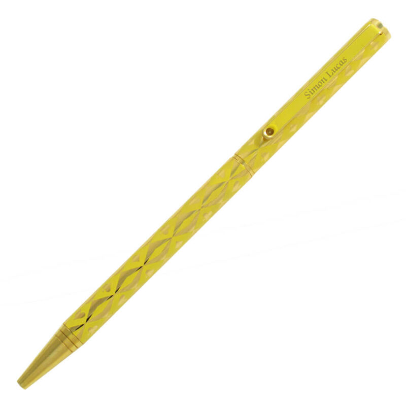 Bridge Pen Harlequin Gold Plated Pen - Yellow