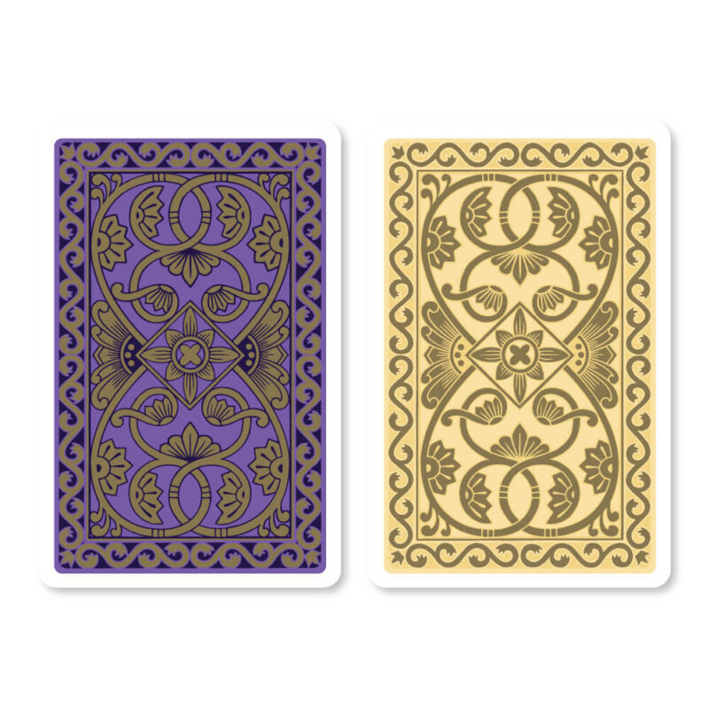 Emporium Bridge Playing Cards in Purple & Vanilla - Card Back Design