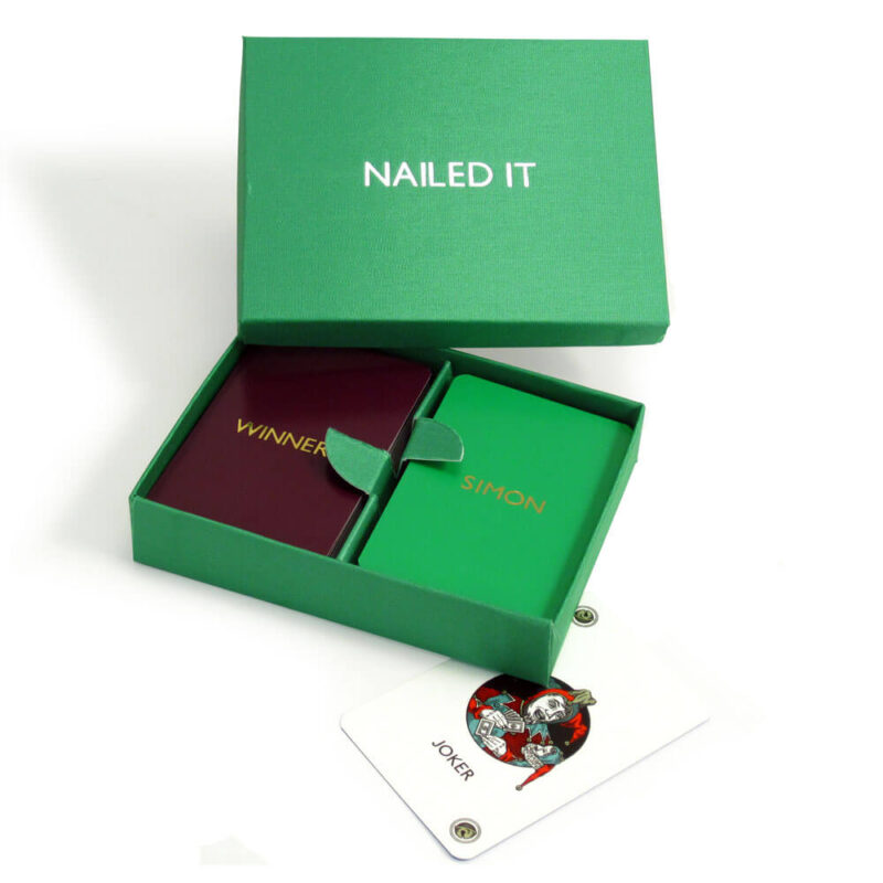 Personalised Playing Cards - Emerald Box, Bordeaux and Emerald Cards