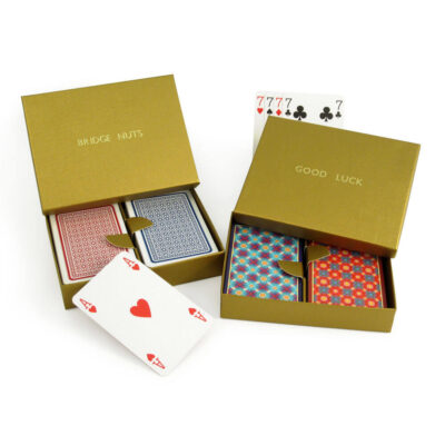 Decorative Twin Pack of Playing Cards, Personalised Box
