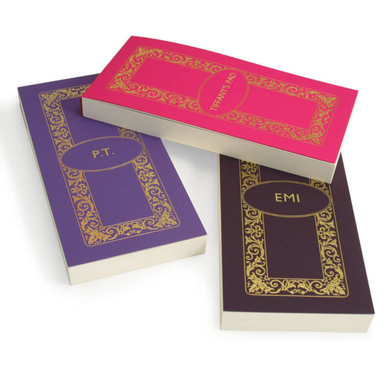 Luxury Personalised Bridge Score Pads - Lavender, Bubblegum and Violet with Gold Foil