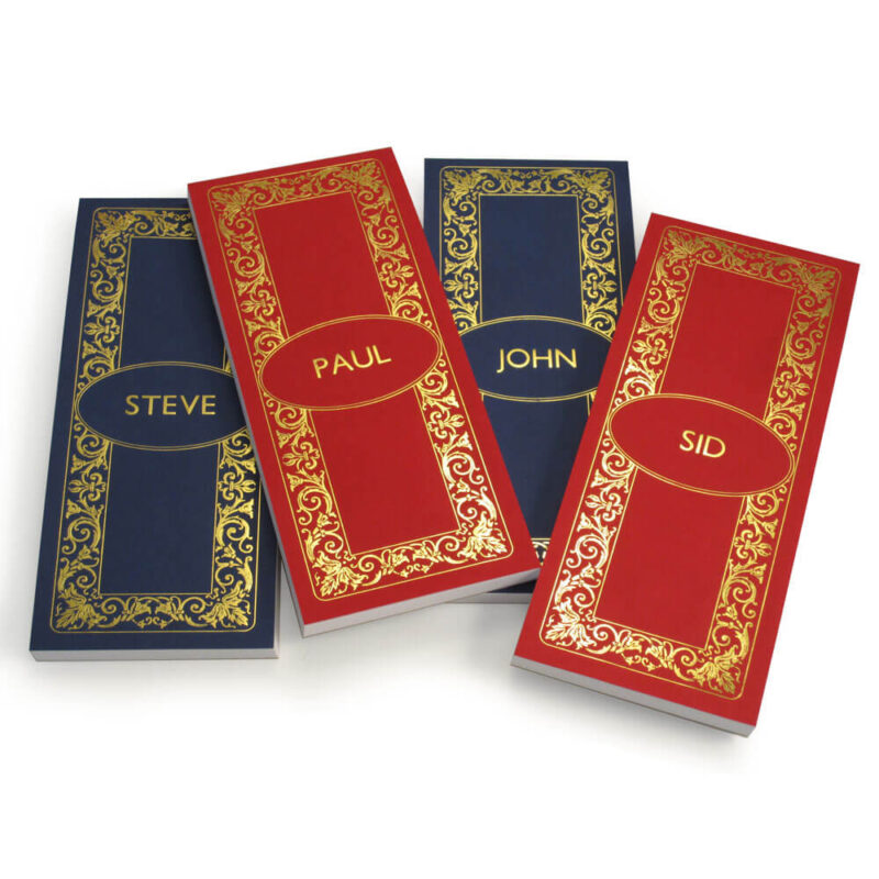 Bridge Score Pad with Personalised Cover - Gold