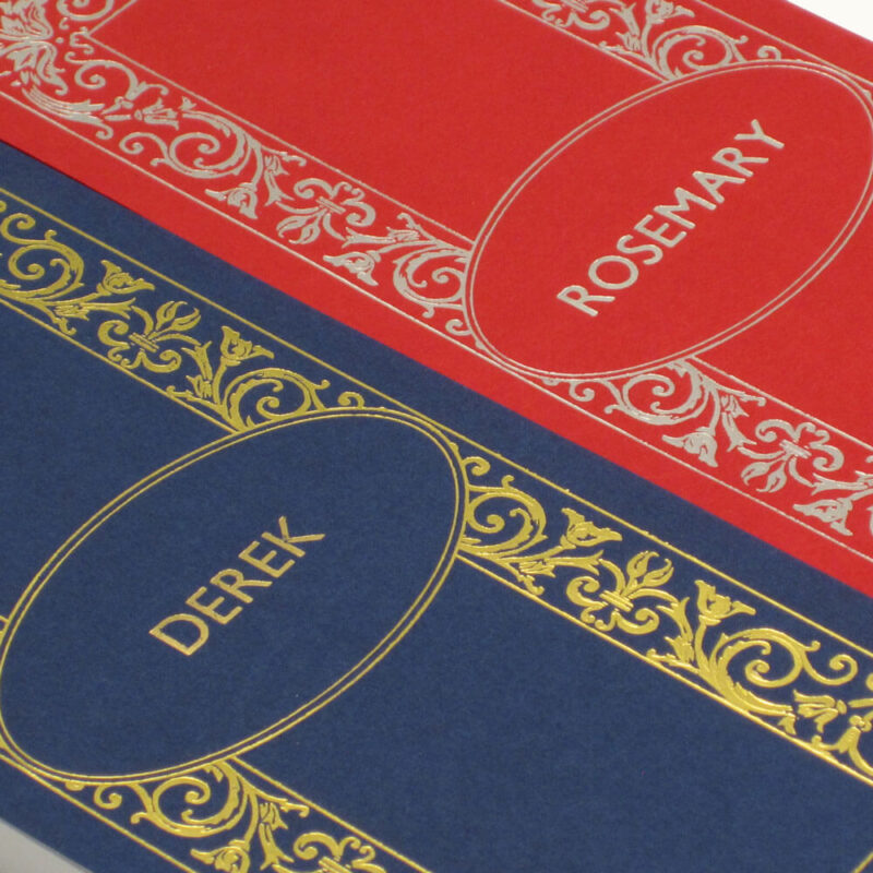 Bridge Score Pad with Personalised Cover - Gold, Silver, Red and Blue