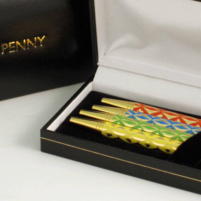 Harlequin Luxury Gold Plated Bridge Pen Set with Personalised Box