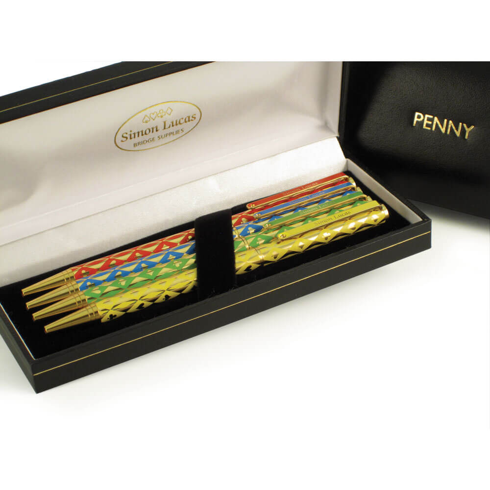Harlequin Luxury Gold Plated Bridge Pen Set with Personalised Box