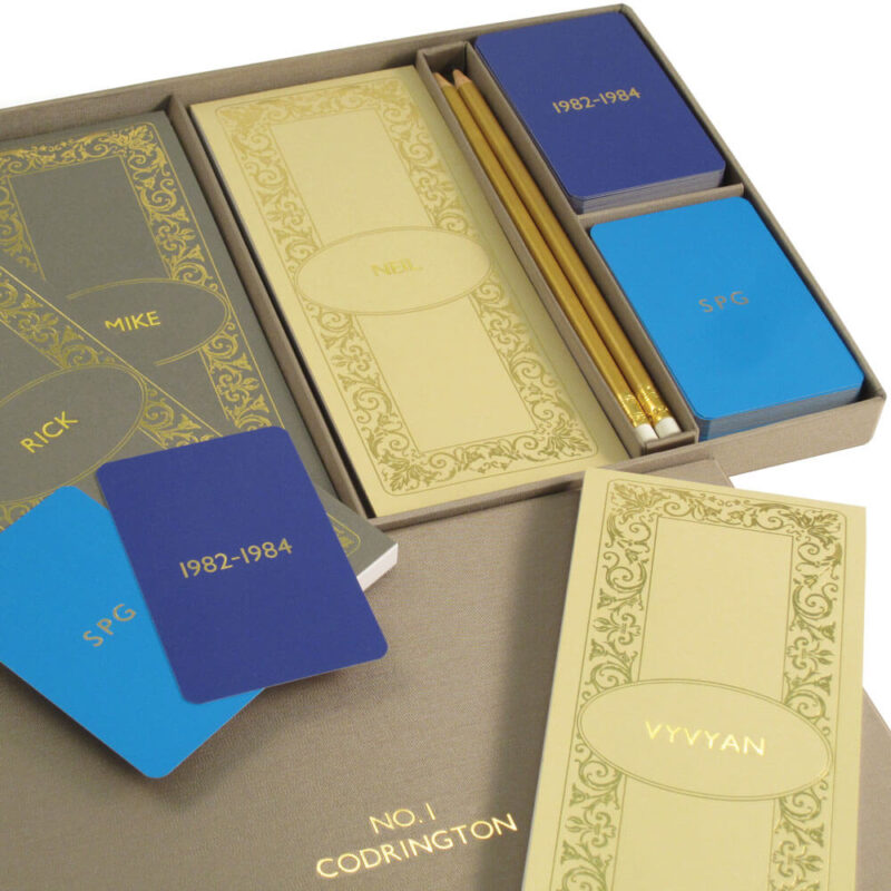 Luxury Personalised Bridge Gift Set - Purple and Aqua Cards