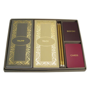 Luxury Personalised Bridge Gift Set - Bordeaux and Fuchsia Cards