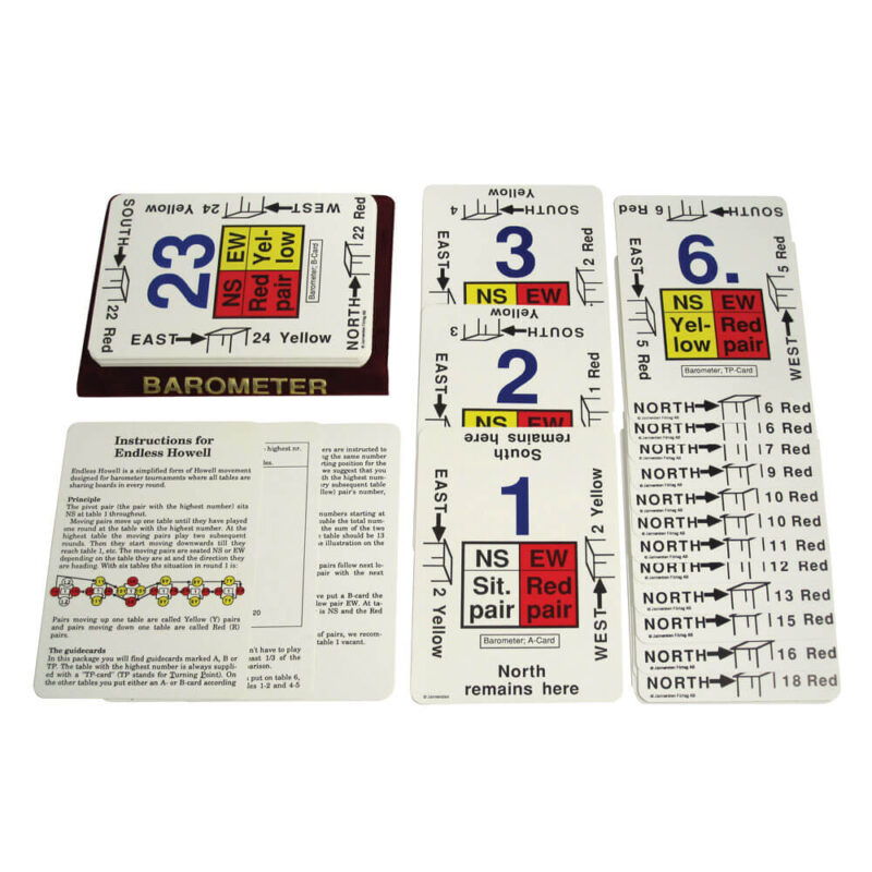 Guide Cards for Barometer, 6-24 Tables, Endless Howell