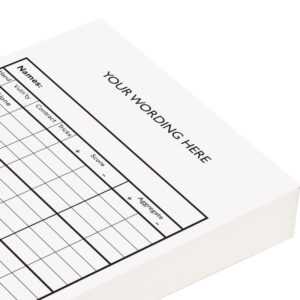 Personalised Chicago Score Cards - White