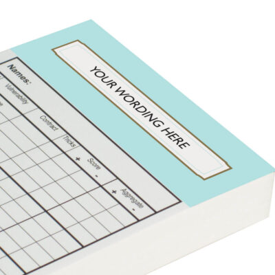 Personalised Chicago Score Cards – Duck Egg Blue