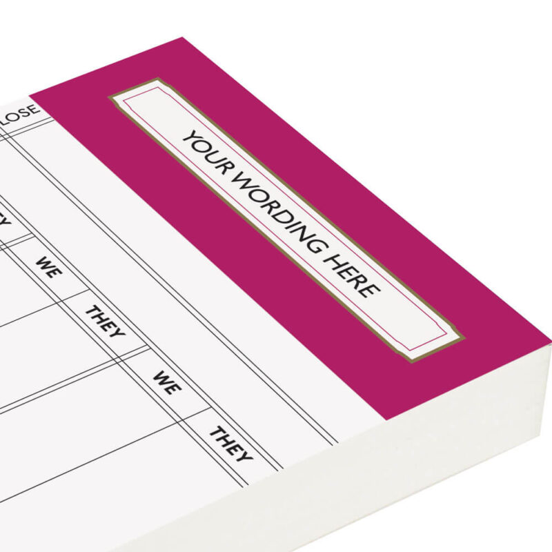 Personalised Rubber Score Cards, Rose Pink