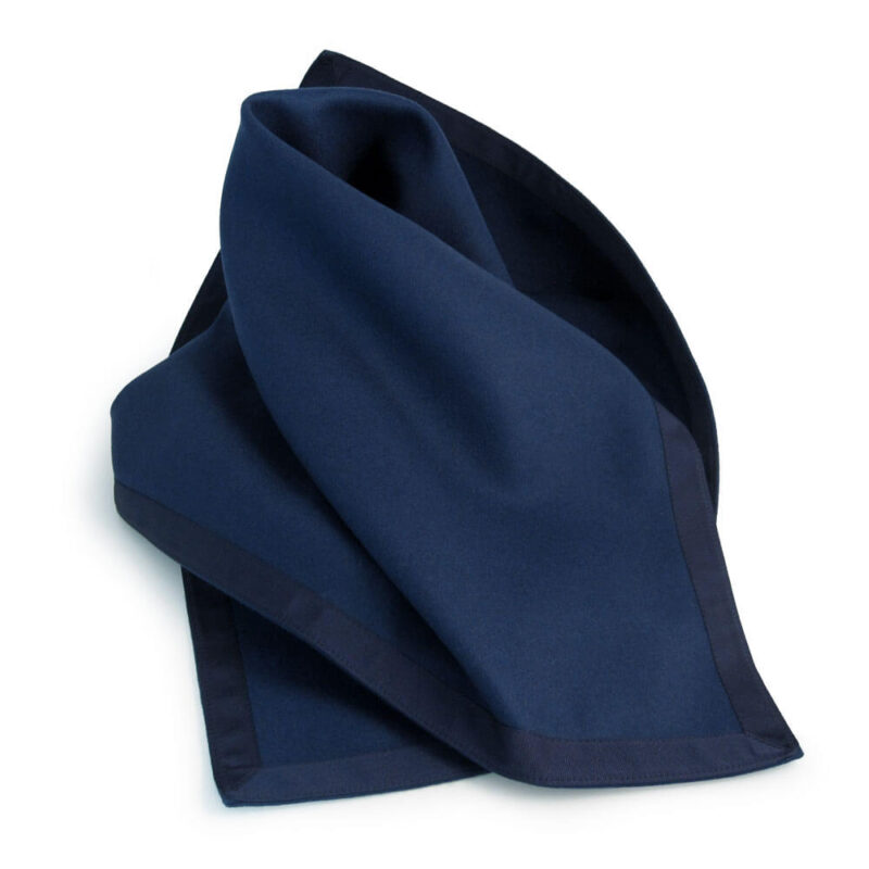 Navy Baize Bridge Cloth with Navy Petersham Edging