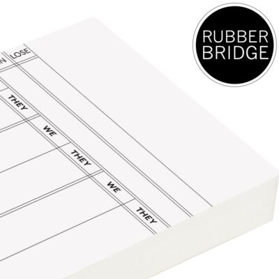 Loose Pack of Rubber Bridge Score Cards – White