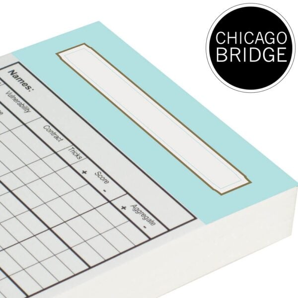 Chicago Bridge Score Cards - Duck Egg Blue Trim