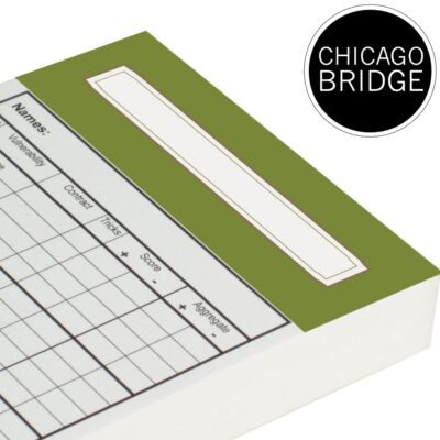 Spare Chicago Bridge Score Cards – Olive Green Trim