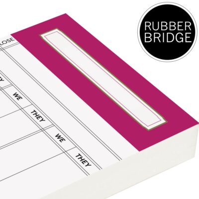 Replacement Rubber Bridge Score Cards – Rose Pink Trim