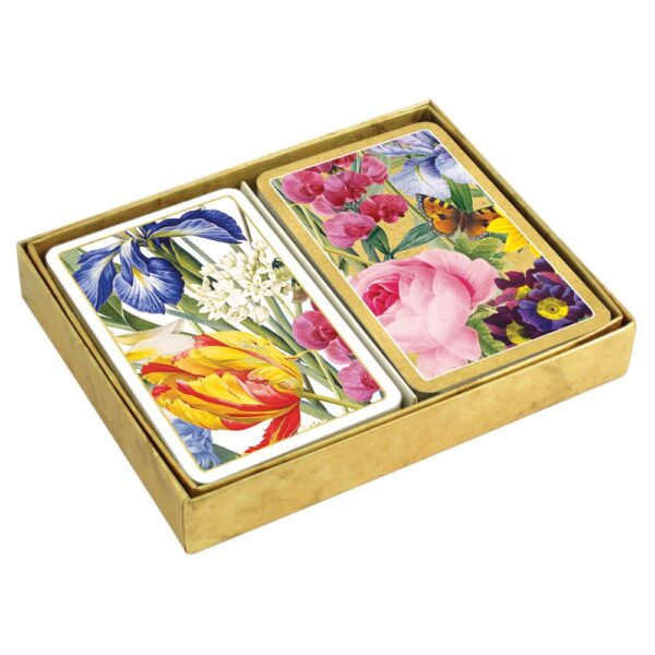 caspari redoute floral presentation boxed playing cards