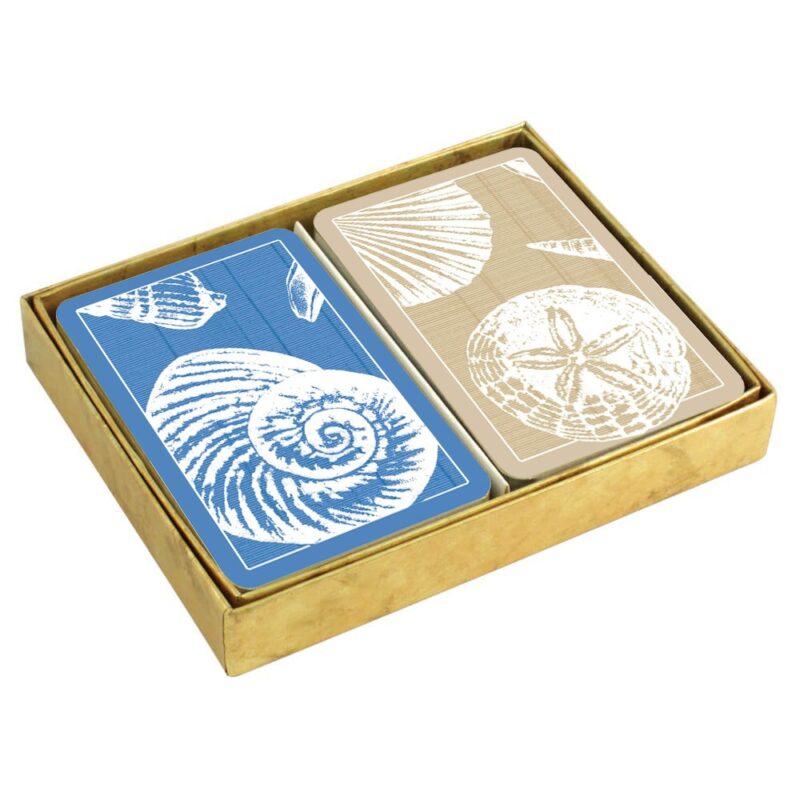 caspari shells presentation boxed playing cards