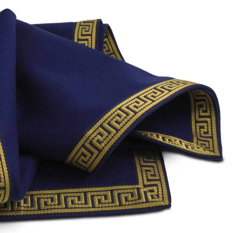 extra large greek key blue wool baize cloth