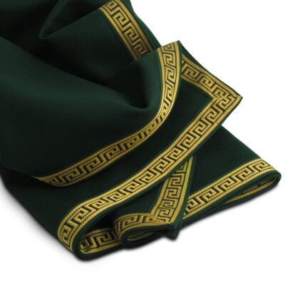 Extra Large Cedar Green Baize Bridge Cloth – Greek Key Border