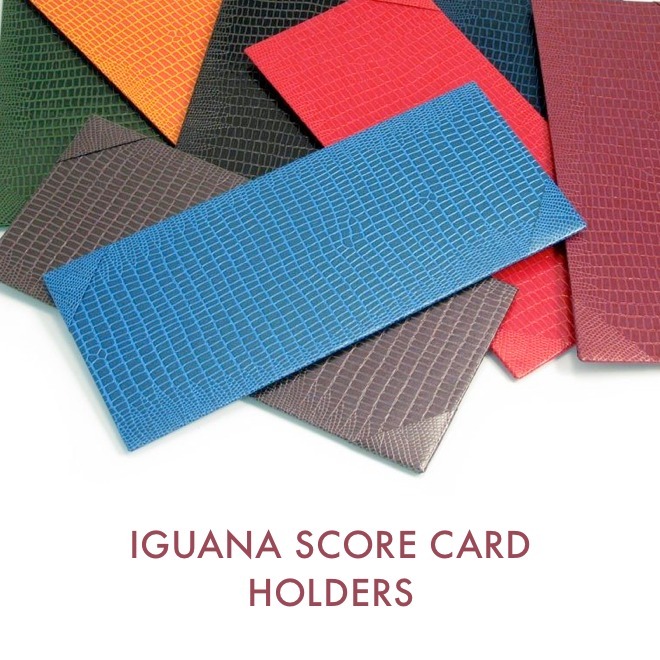 Click to see our handmade iguana score card holders