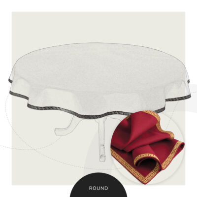 Round Greek Key Baize Table Cloth – Made to Measure