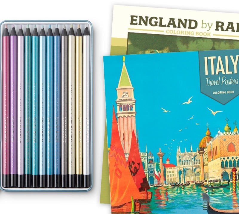 Art materials and supplies colouring books and colouring pencils