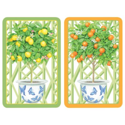 Caspari Playing Cards – Citrus Topiaries