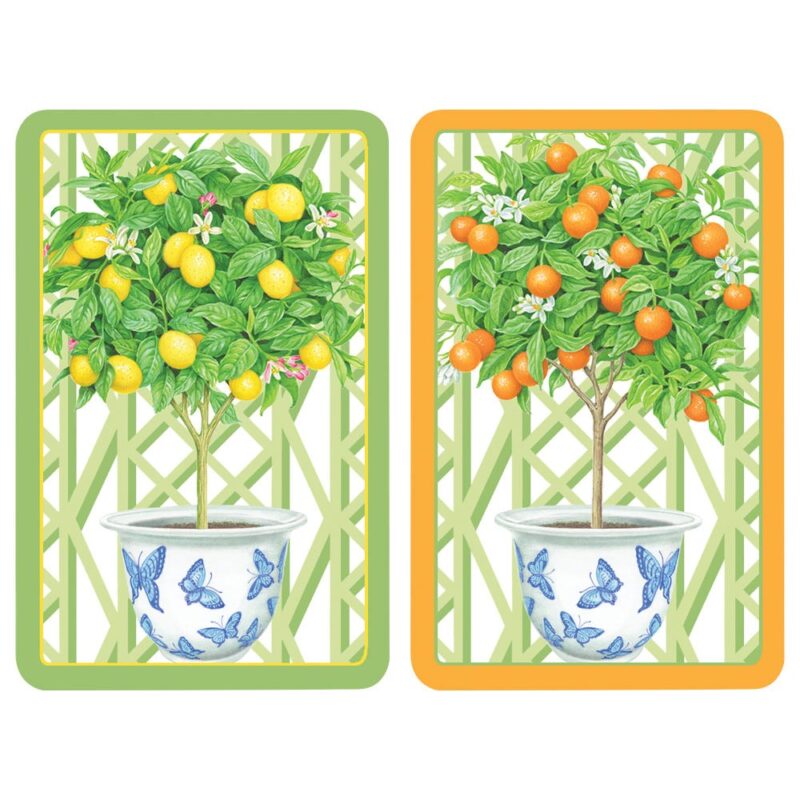 caspari citrus topiaries playing cards