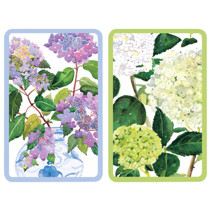 caspari hydrangeas and porcelain playing cards