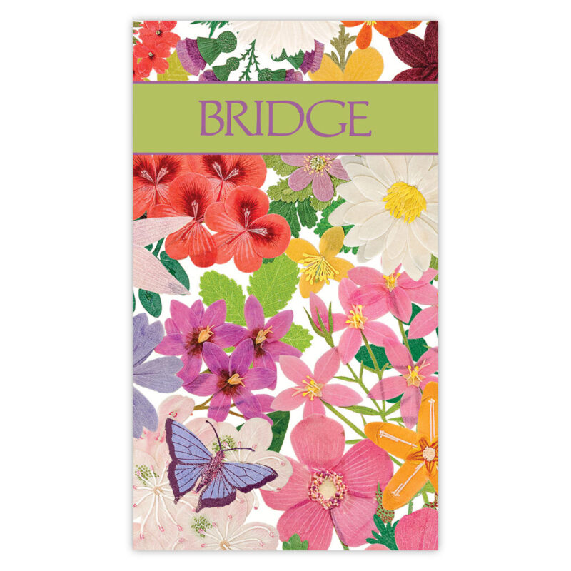 caspari rubber bridge scorecards halsted floral score pads