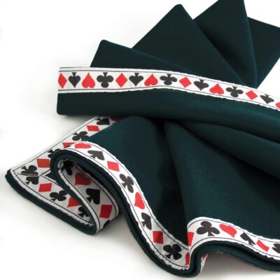 Green Baize Bridge Cloth – Suit Symbol Braid