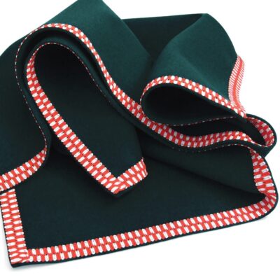 Baize Bridge Cloth – Red/White Braid