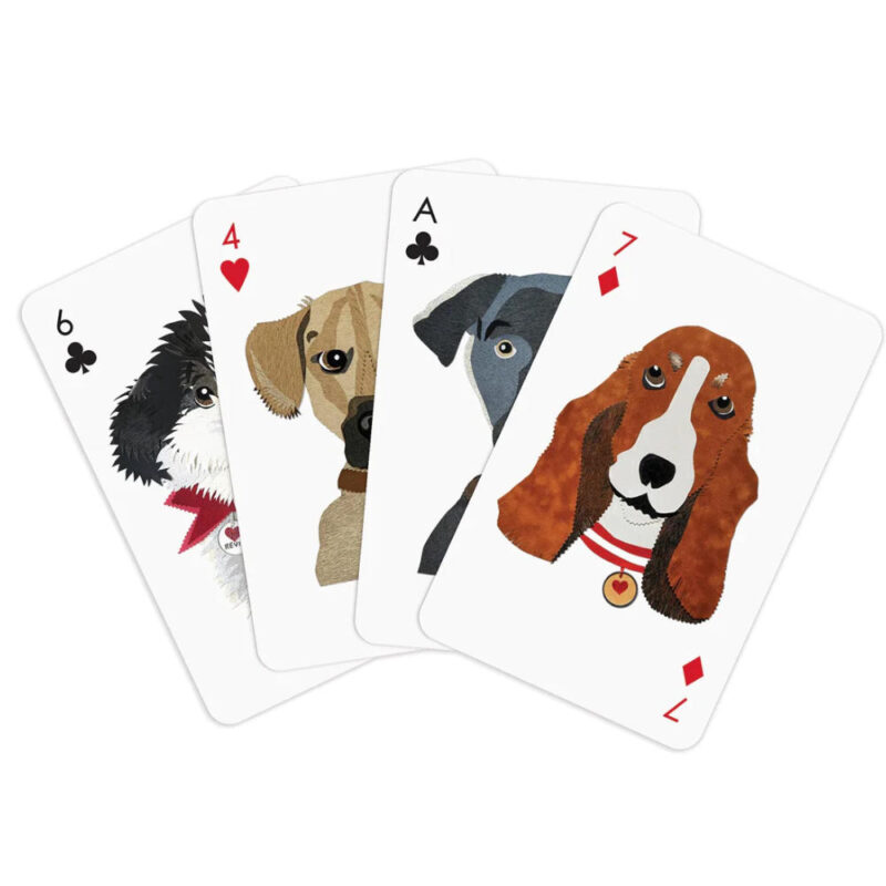 galison mudpuppy paper dogs playing card set card faces