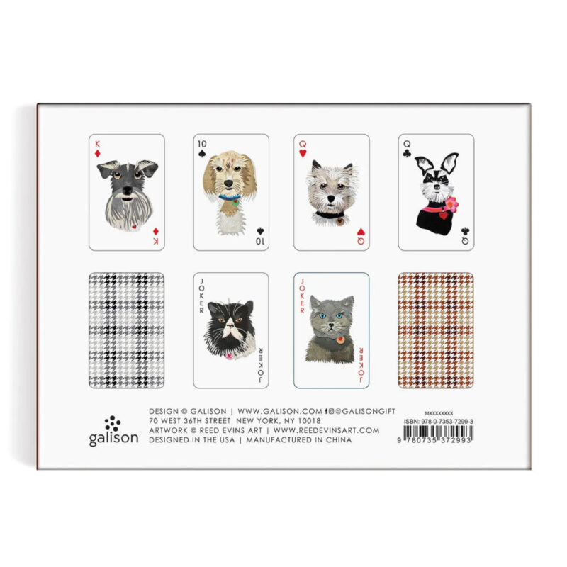 galison mudpuppy paper dogs playing card set presentation box back