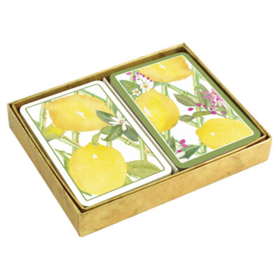 caspari decorative playing cards limoncello boxed