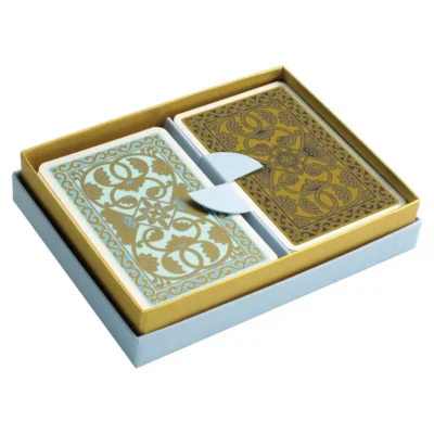 Emporium Playing Cards – Duck Egg Blue and Mustard