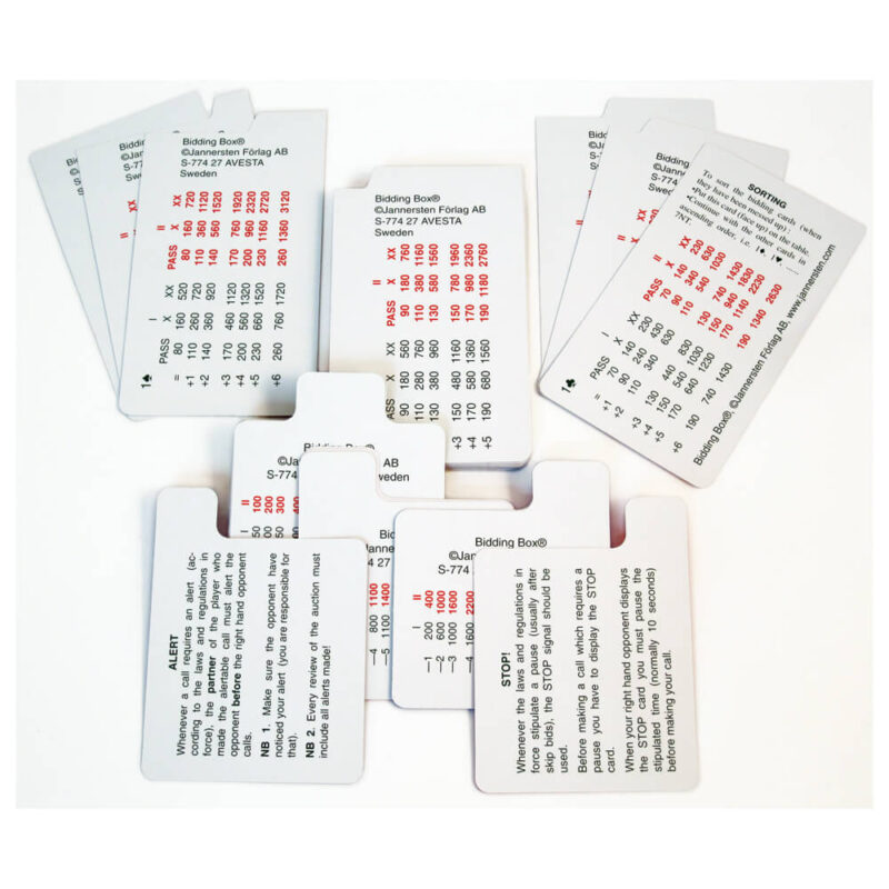 Jannersten 100% Plastic Replacement Bidding Cards - Single