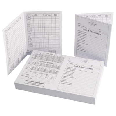 Duplicate Bridge Score Cards