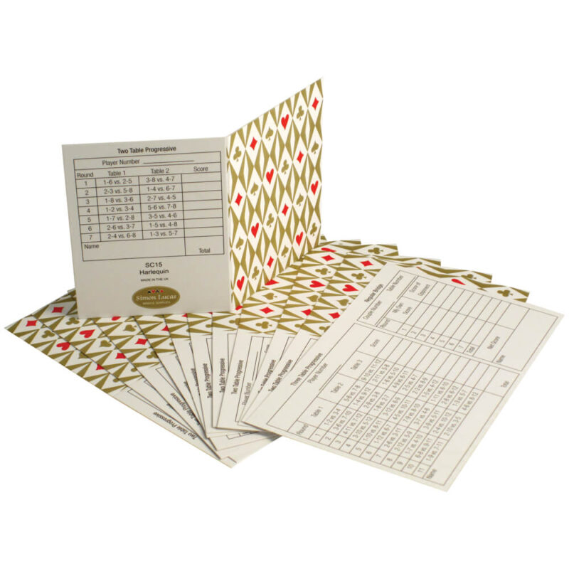 Simon Lucas Set of 12 Bridge Tally Cards - Harlequin