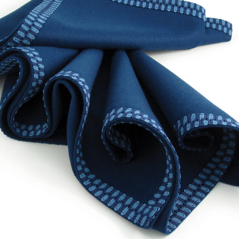 Navy Blue Baize Bridge Cloth - Navy/Sky Blue Braid